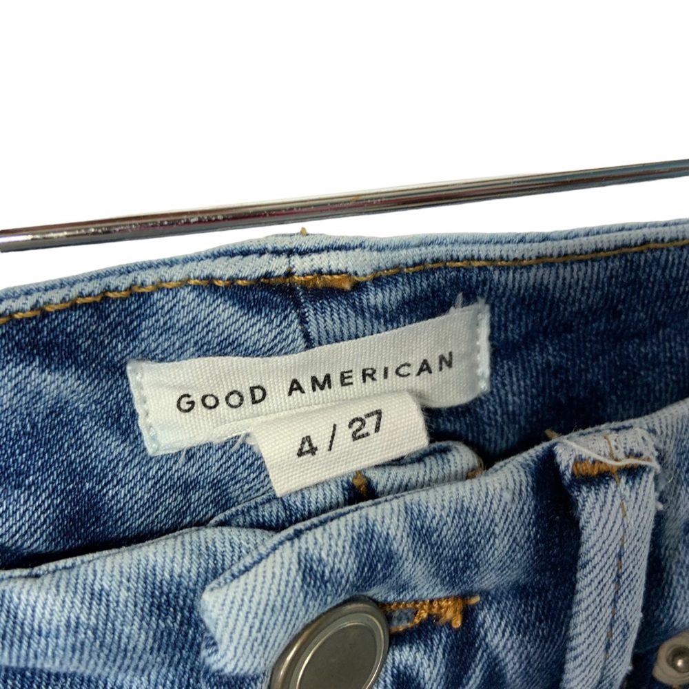Good American Womens Good Waist Crop Jeans Sz 4 Blue High Rise Stretch - Picture 9 of 9
